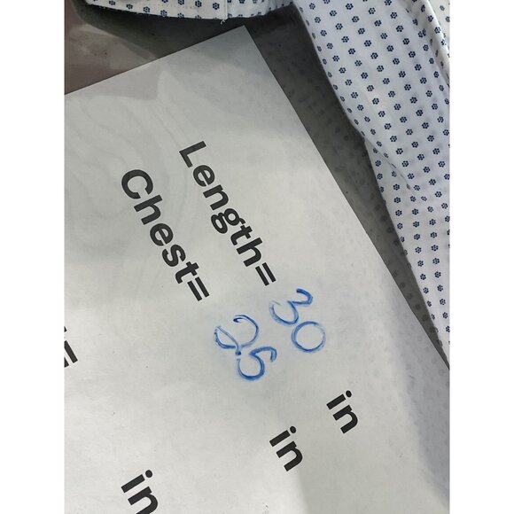 Blu By Polifroni Shirt Size XXL Floral Dot Button Front Long Sleeve White Blue - Picture 6 of 7